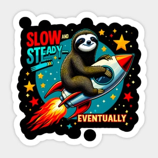 Slow And Steady Eventually Sloth Funny Saying Gift Sticker